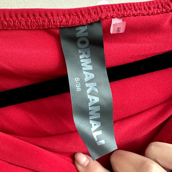 Norma Kamali Diana Ruched Midi Dress Red - Picture 4 of 4